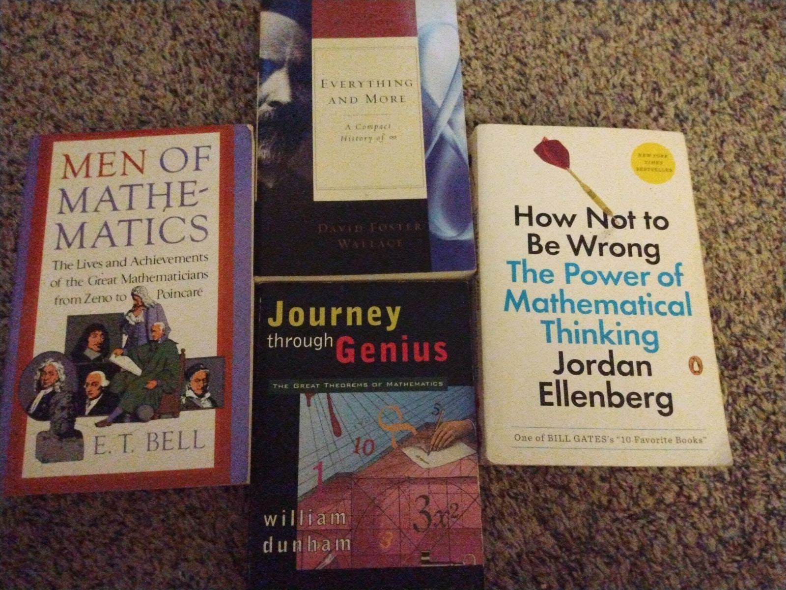 📚Math Library (4 Books) - E.T. Bell, David Foster Wallace FREE Shipping