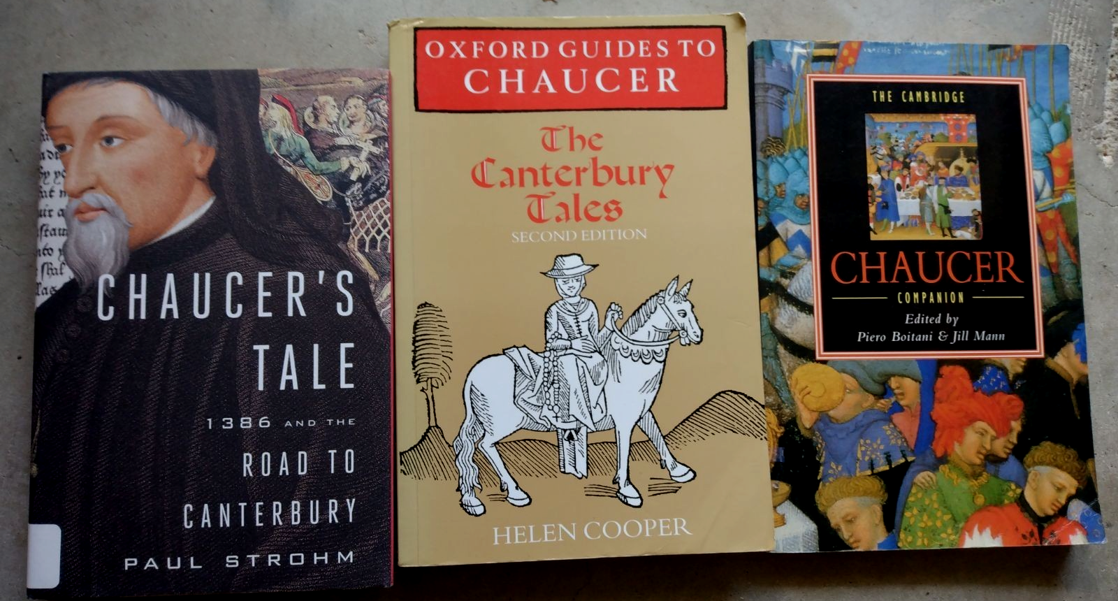 📚 CHAUCER SCHOLARLY LOT (3 Books) - Oxford Guide, Cambridge Companion, Strohm