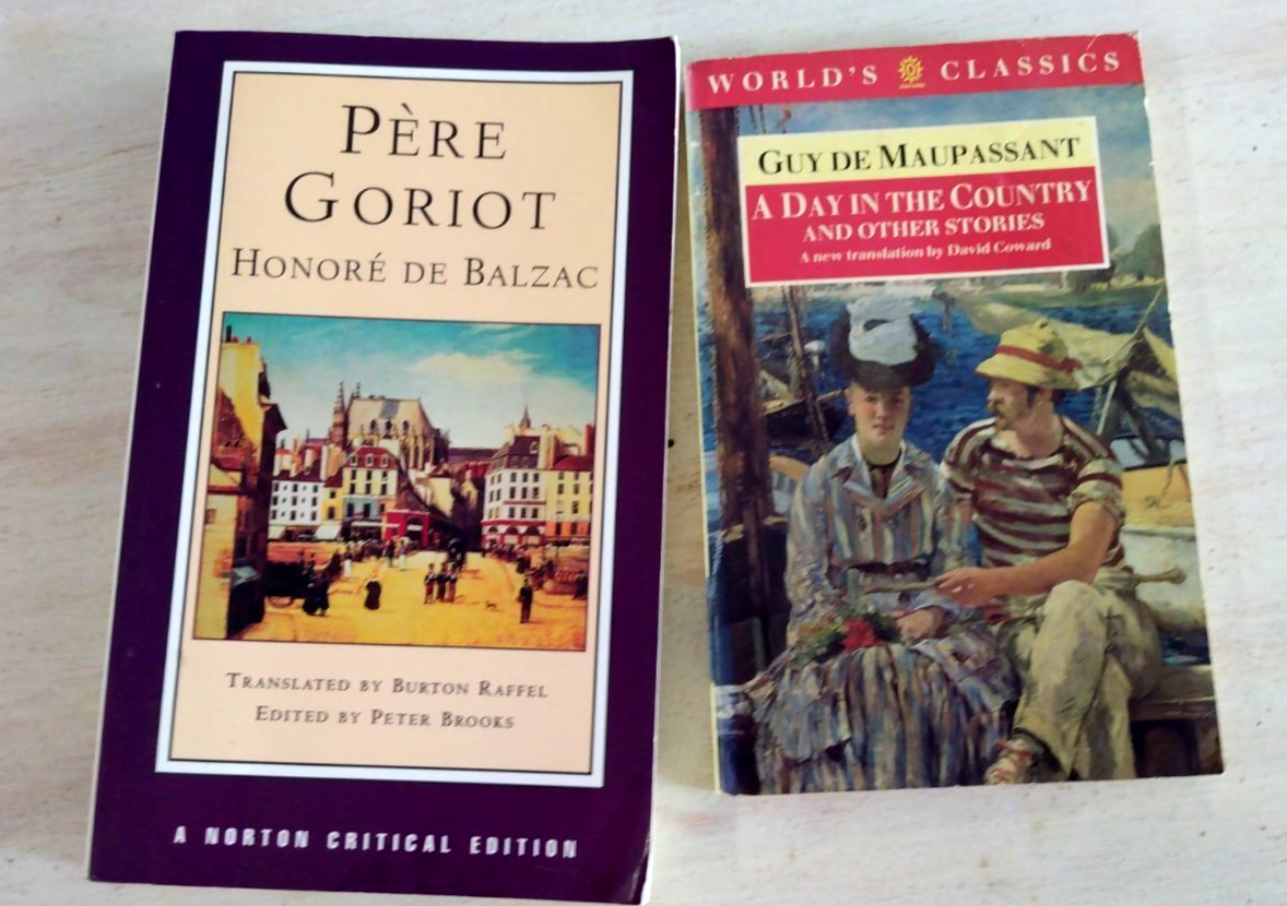 French Lit–Père Goriot Balzac & A Day in the Country Maupassant, FREE SHIPPING